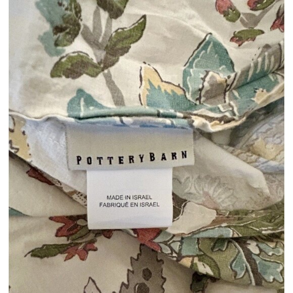 Pottery Barn Reza FULL QUEEN Duvet Cover Palampore Ivory Blues Greens Reds - Picture 4 of 7